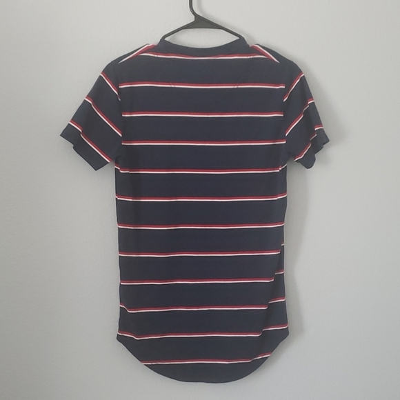 Mens Holllister Curved Hem Stripped Tee - Picture 2 of 2